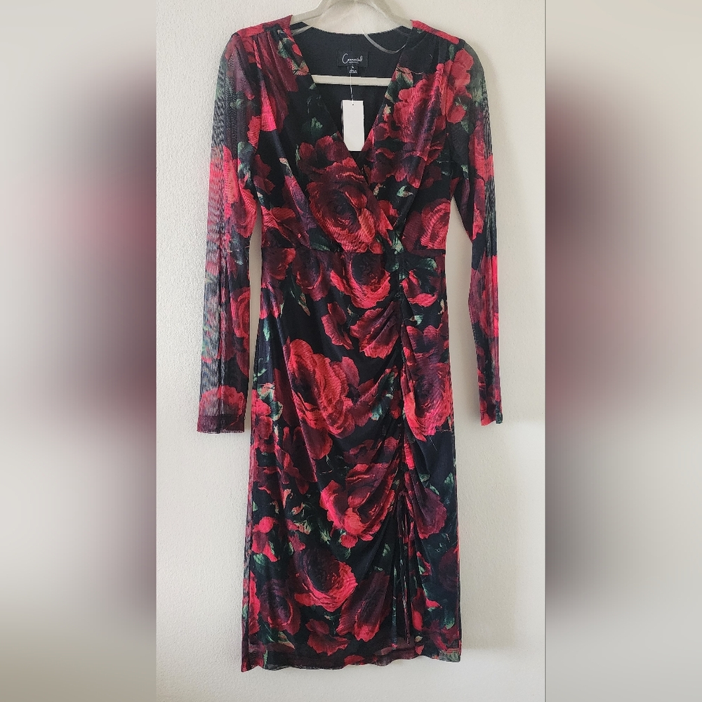 Beautiful rose floral evening gown